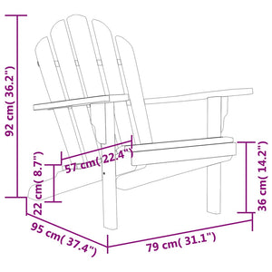 Καρέκλα Κήπου Adirondack 79 x 95 x 92 εκ. από Μασίφ Ξύλο Teak