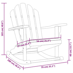 Καρέκλα Κήπου Κουνιστή Adirondack 79x100x103 εκ Μασίφ Ξύλο Teak - Pakobazaar