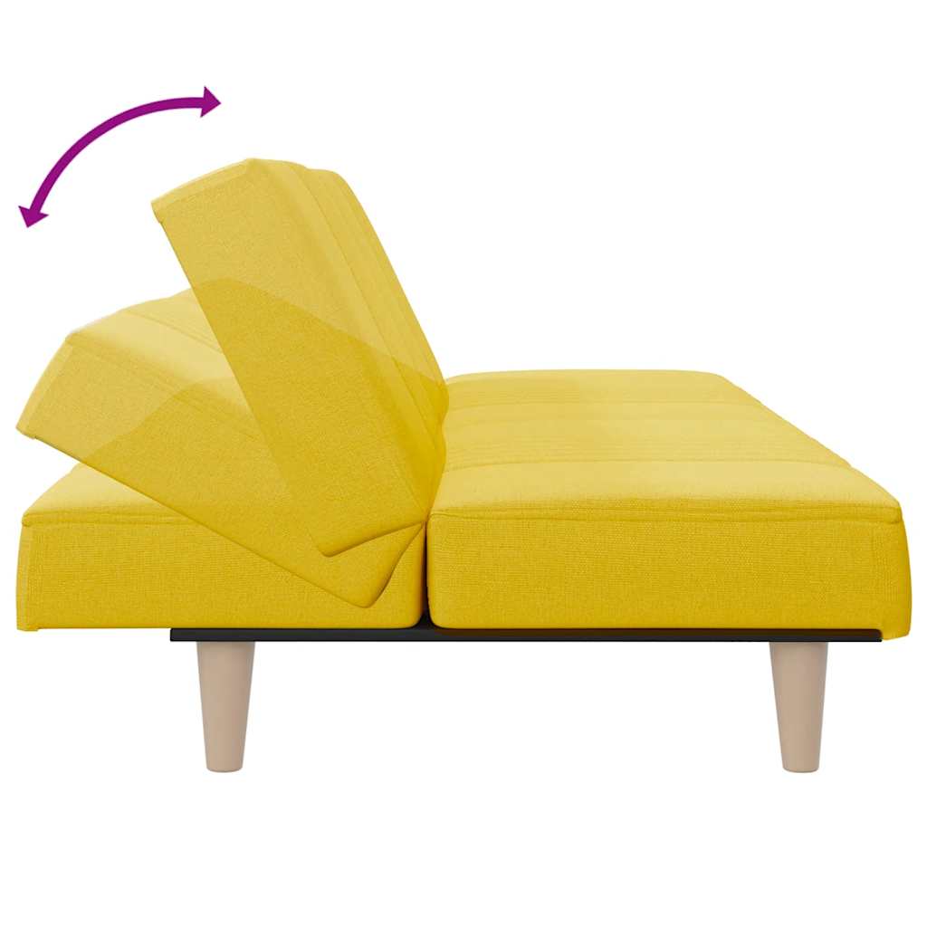 Καναπές Κρεβάτι Ανοιχτό Κίτρινο Υφασμάτινος