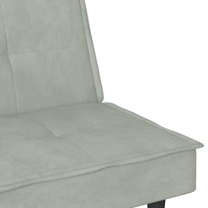 Καναπές Κρεβάτι με Ποτηροθήκες Ανοιχτό Γκρι Βελούδινος