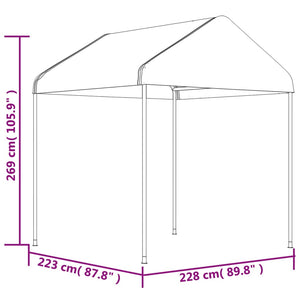 Κιόσκι με Τέντα Λευκό 2,28 x 2,23 x 2,69 μ. από Πολυαιθυλένιο