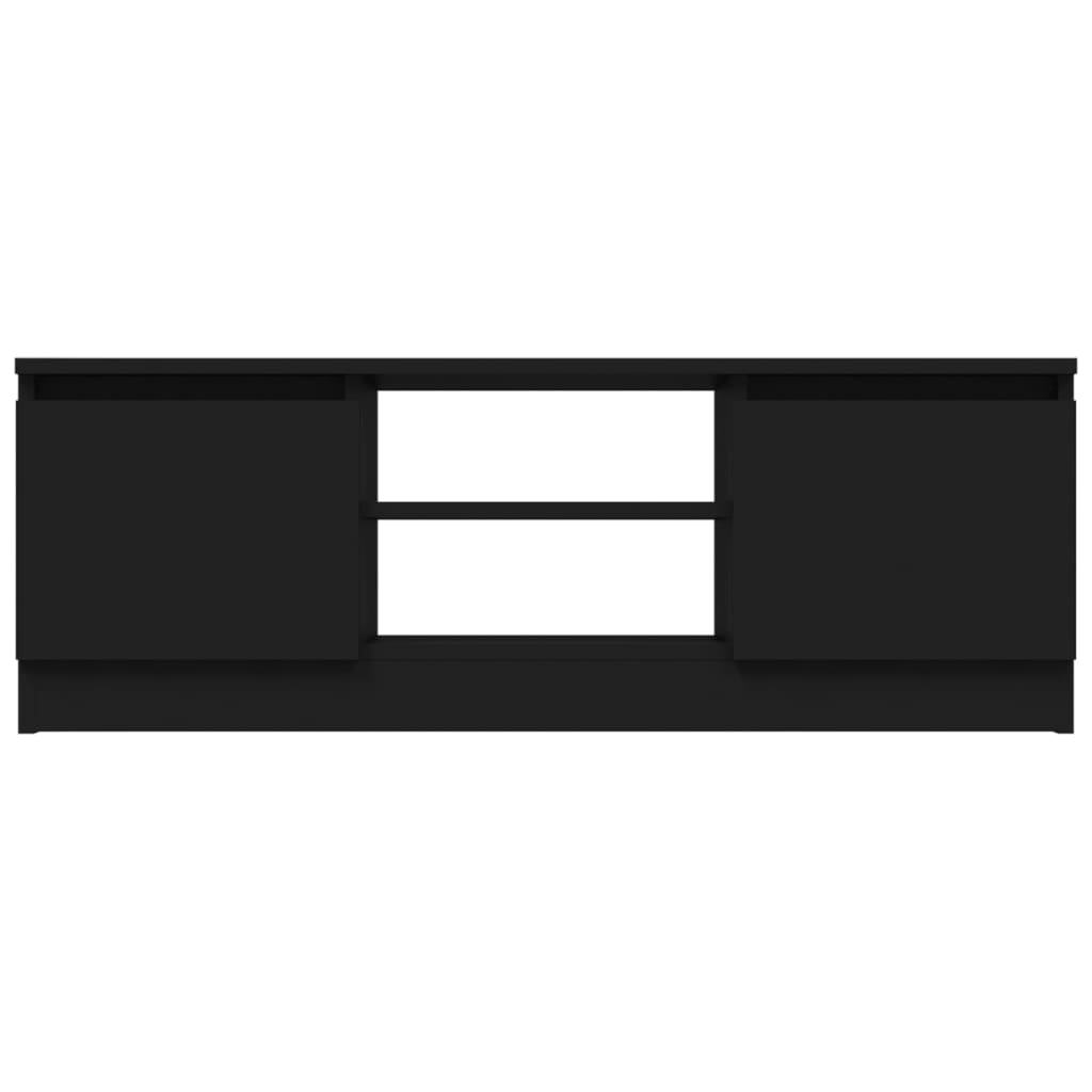 Έπιπλο Τηλεόρασης με Πόρτα Μαύρο 102 x 30 x 36 εκ.