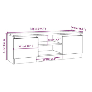 Έπιπλο Τηλεόρασης με Πόρτα Μαύρο 102 x 30 x 36 εκ.