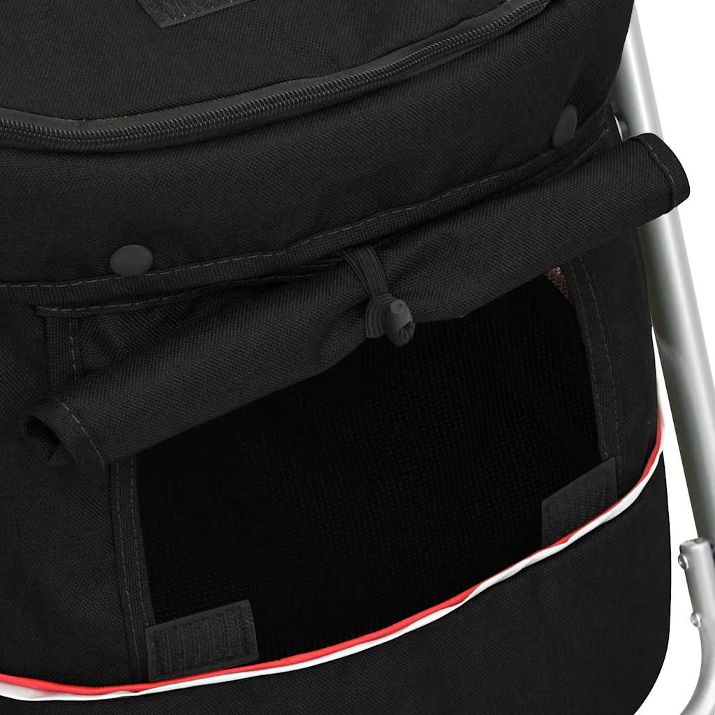 Καρότσι Σκύλου Πτυσσόμενο Μαύρο 100 x 49 x 96 εκ. Λινό Ύφασμα - PAKOBAZAAR