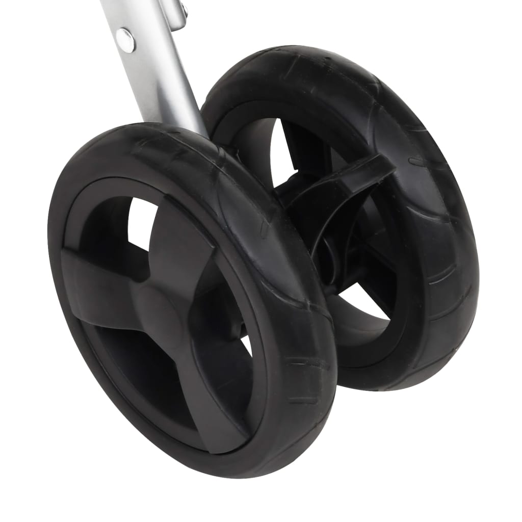 Καρότσι Σκύλου Πτυσσόμενο Γκρι 100 x 49 x 96 εκ. Λινό Ύφασμα - PAKOBAZAAR