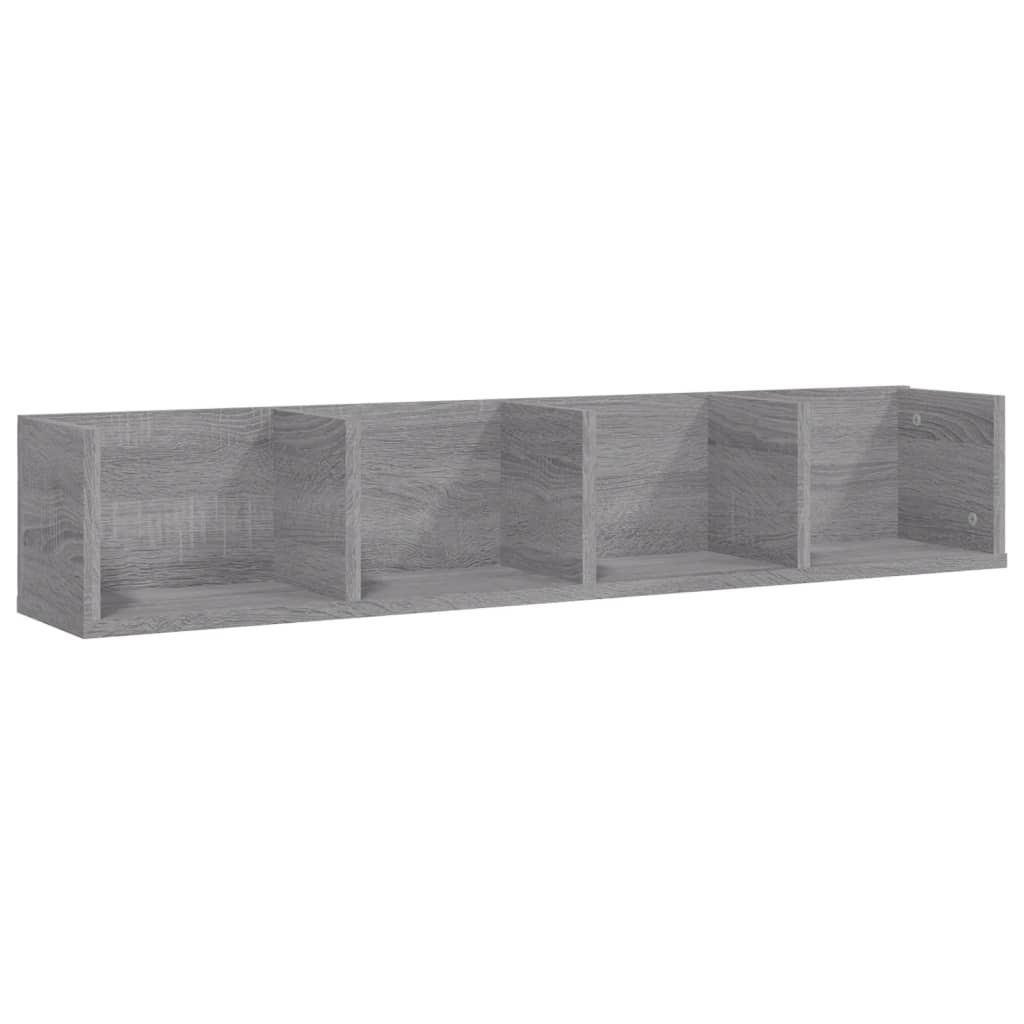 Ραφιέρα Τοίχου για CD Γκρι Sonoma 100x18x18 εκ. Επεξεργ. Ξύλο - Pakobazaar