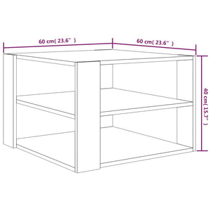 Τραπεζάκι Σαλονιού Καφέ Δρυς 60x60x40 εκ. Επεξεργασμένο Ξύλο