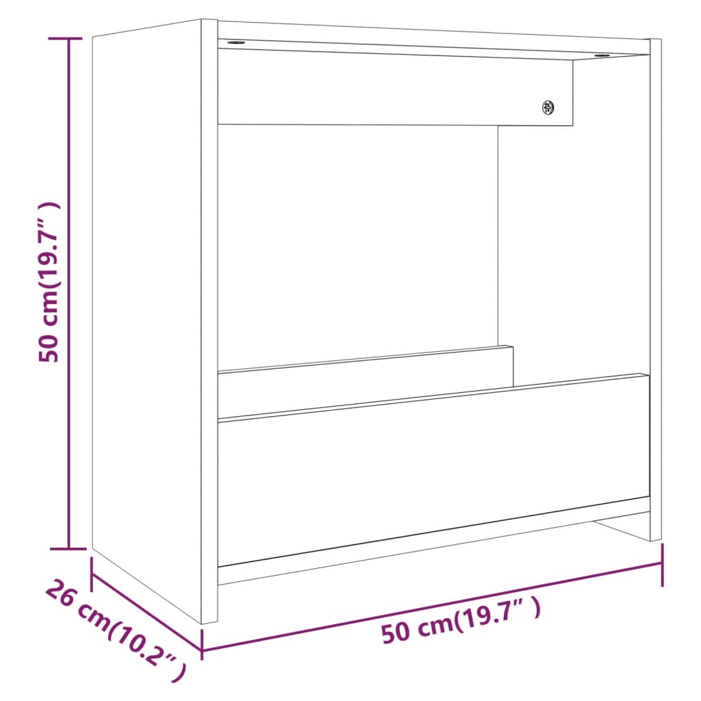Βοηθητικό Τραπέζι Καπνιστή Δρυς 50x26x50 εκ. Επεξεργασμένο Ξύλο