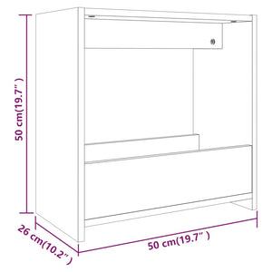 Βοηθητικό Τραπέζι Καφέ Δρυς 50x26x50 εκ. Επεξεργασμένο Ξύλο