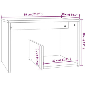 Βοηθητικό Τραπέζι Καφέ Δρυς 59x36x38 εκ. Επεξεργασμένο Ξύλο