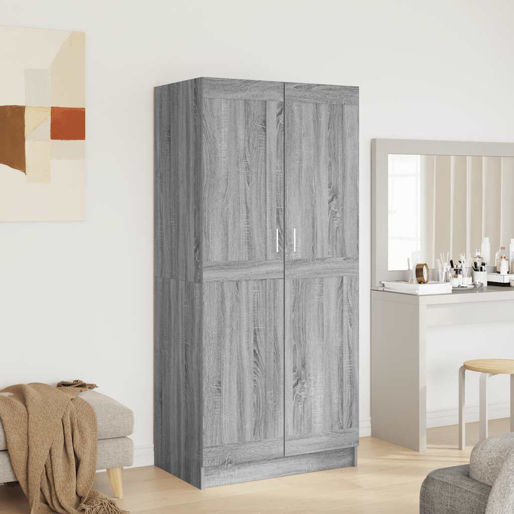 Ντουλάπα Γκρι Sonoma 82,5x51,5x180 εκ. από Επεξεργασμένο Ξύλο - Pakobazaar