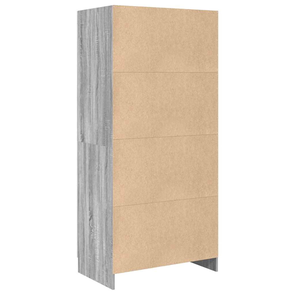 Ντουλάπα Γκρι Sonoma 82,5x51,5x180 εκ. από Επεξεργασμένο Ξύλο - Pakobazaar
