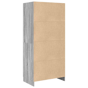 Ντουλάπα Γκρι Sonoma 82,5x51,5x180 εκ. από Επεξεργασμένο Ξύλο - Pakobazaar