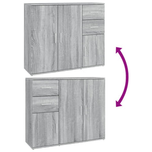 Ντουλάπι Γκρι Sonoma 91x29,5x75 εκ. από Επεξεργασμένο Ξύλο