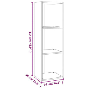 Βιβλιοθήκη/Έπιπλο Τηλεόρασης Καφέ Δρυς 36x30x114 εκ Επεξ. Ξύλο