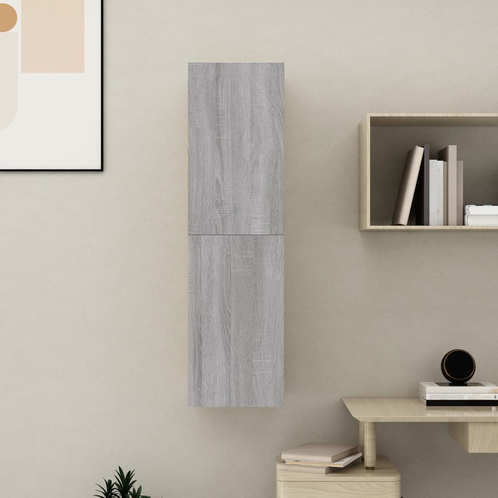 Έπιπλο Τηλεόρασης Επιτοίχιο Γκρι Sonoma 30,5 x 30 x 110 εκ.