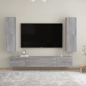 Έπιπλο Τηλεόρασης Επιτοίχιο Γκρι Sonoma 30,5 x 30 x 110 εκ.