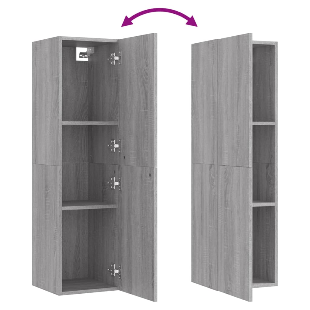 Έπιπλο Τηλεόρασης Επιτοίχιο Γκρι Sonoma 30,5 x 30 x 110 εκ.