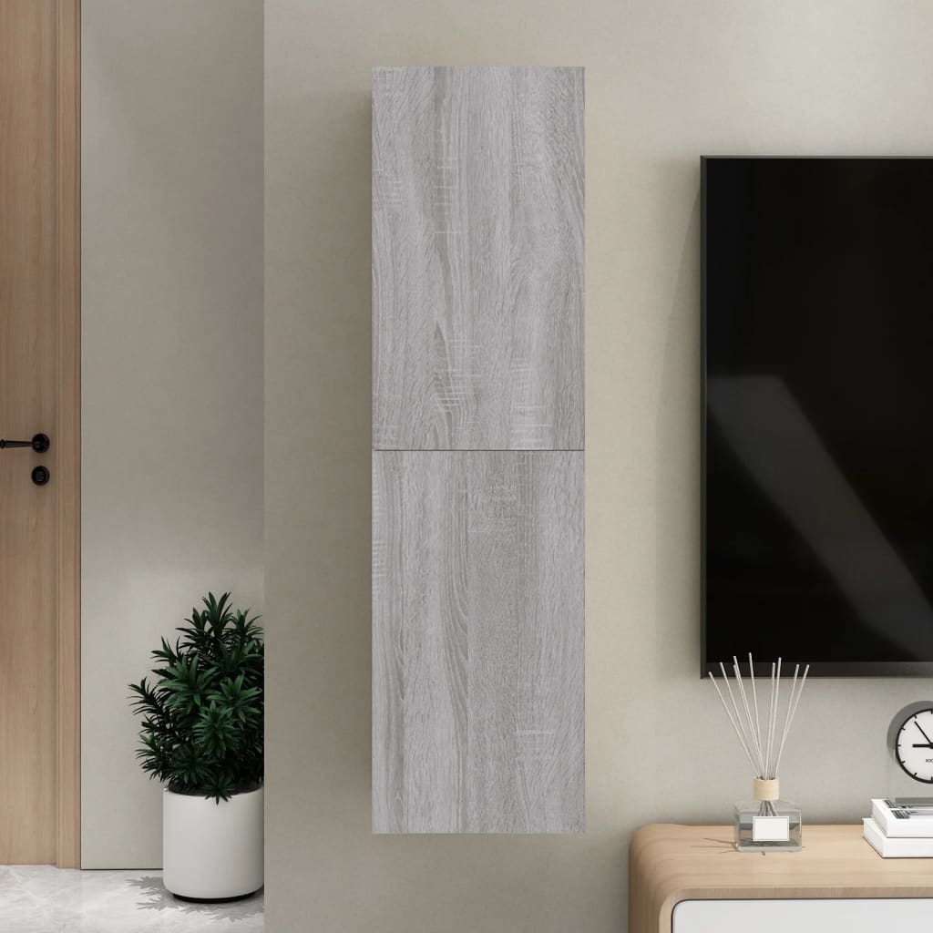 Έπιπλο Τηλεόρασης Επιτοίχιο Γκρι Sonoma 30,5 x 30 x 110 εκ.