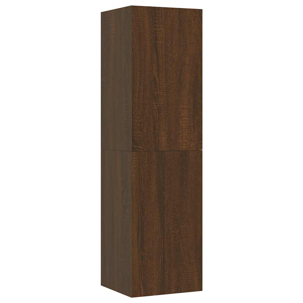 Έπιπλα Τηλεόρασης Επιτοίχια 2 τεμ. Καφέ δρυς 30,5x30x110 εκ.