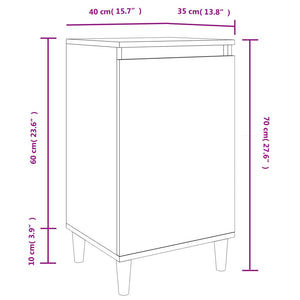 Κομοδίνα 2 τεμ. Καφέ Δρυς 40x35x70 εκ. από Επεξεργασμένο Ξύλο