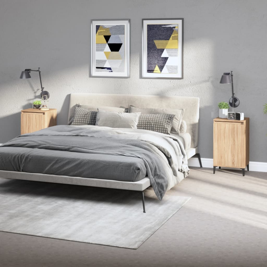 Κομοδίνα 2 τεμ. Sonoma Δρυς 40x35x70 εκ. από Επεξεργασμένο Ξύλο - Pakobazaar