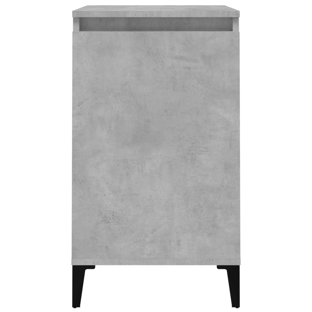 Κομοδίνα 2 τεμ. Γκρι Σκυροδέματος 40x35x70 εκ. Επεξεργ. Ξύλο