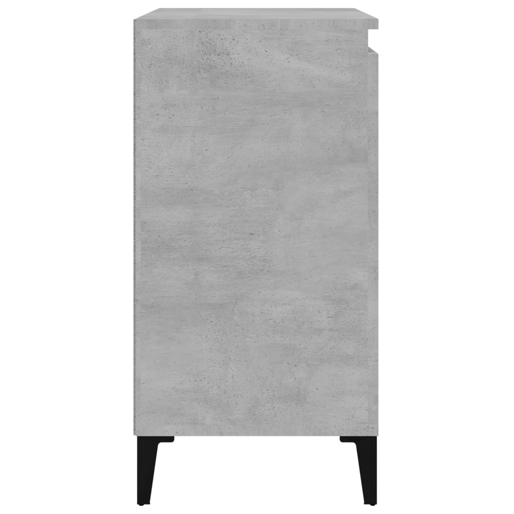 Κομοδίνα 2 τεμ. Γκρι Σκυροδέματος 40x35x70 εκ. Επεξεργ. Ξύλο
