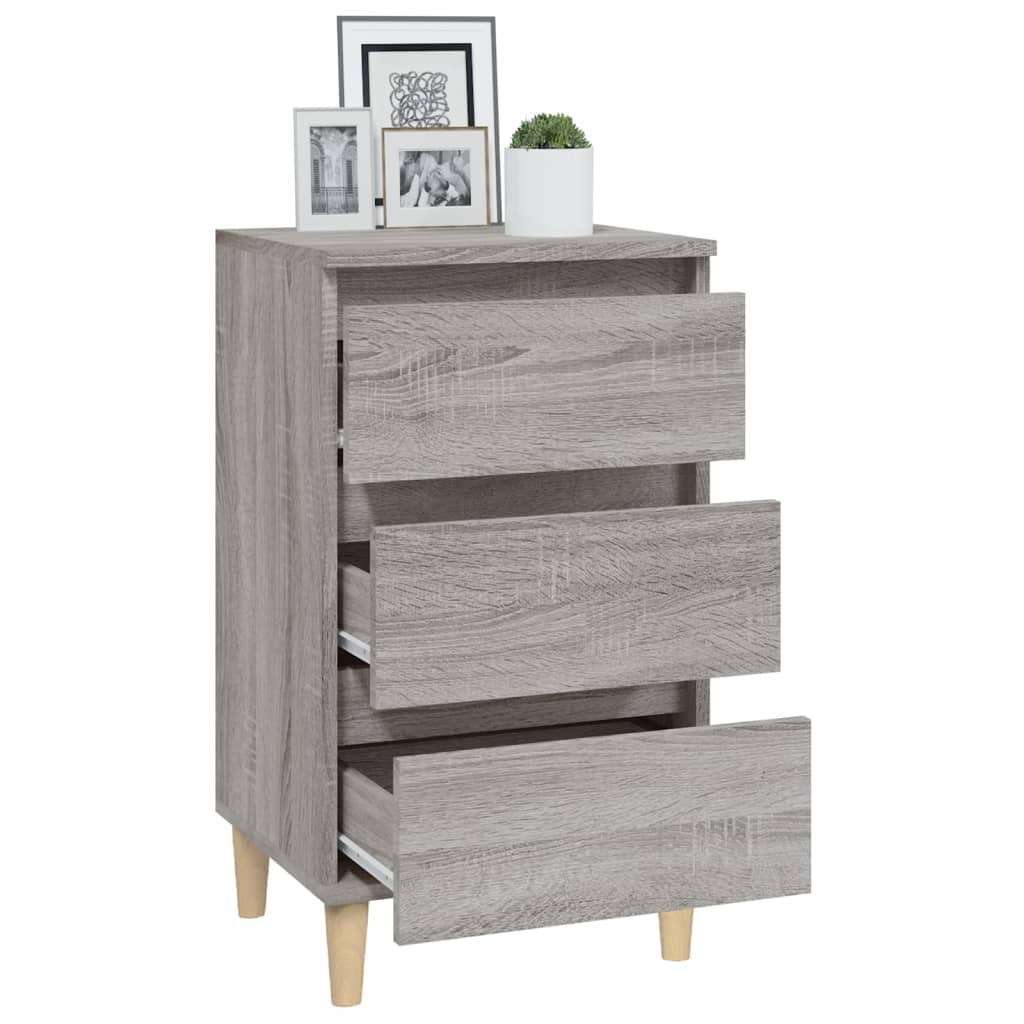 Κομοδίνο Γκρι Sonoma 40x35x70 εκ. από Επεξεργασμένο Ξύλο - Pakobazaar