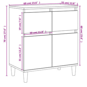 Ντουλάπι Γκρι Sonoma 60x35x70 εκ. από Επεξεργασμένο Ξύλο