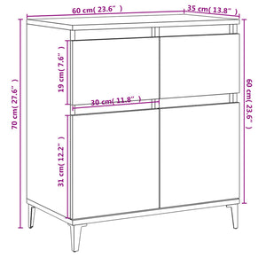 Ντουλάπι Γκρι Σκυροδέματος 60x35x70 εκ. Επεξεργασμένο Ξύλο