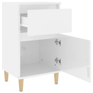 Κομοδίνα 2 τεμ. Γυαλιστερό Λευκό 40x35x70 εκ.