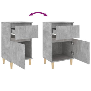 Κομοδίνα 2 τεμ. Γκρι Σκυροδέματος 40x35x70 εκ. - Pakobazaar