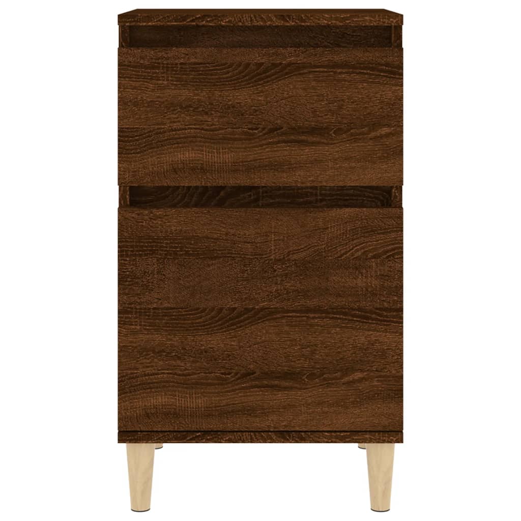 Κομοδίνα 2 τεμ. Καφέ Δρυς 40x35x70 εκ.