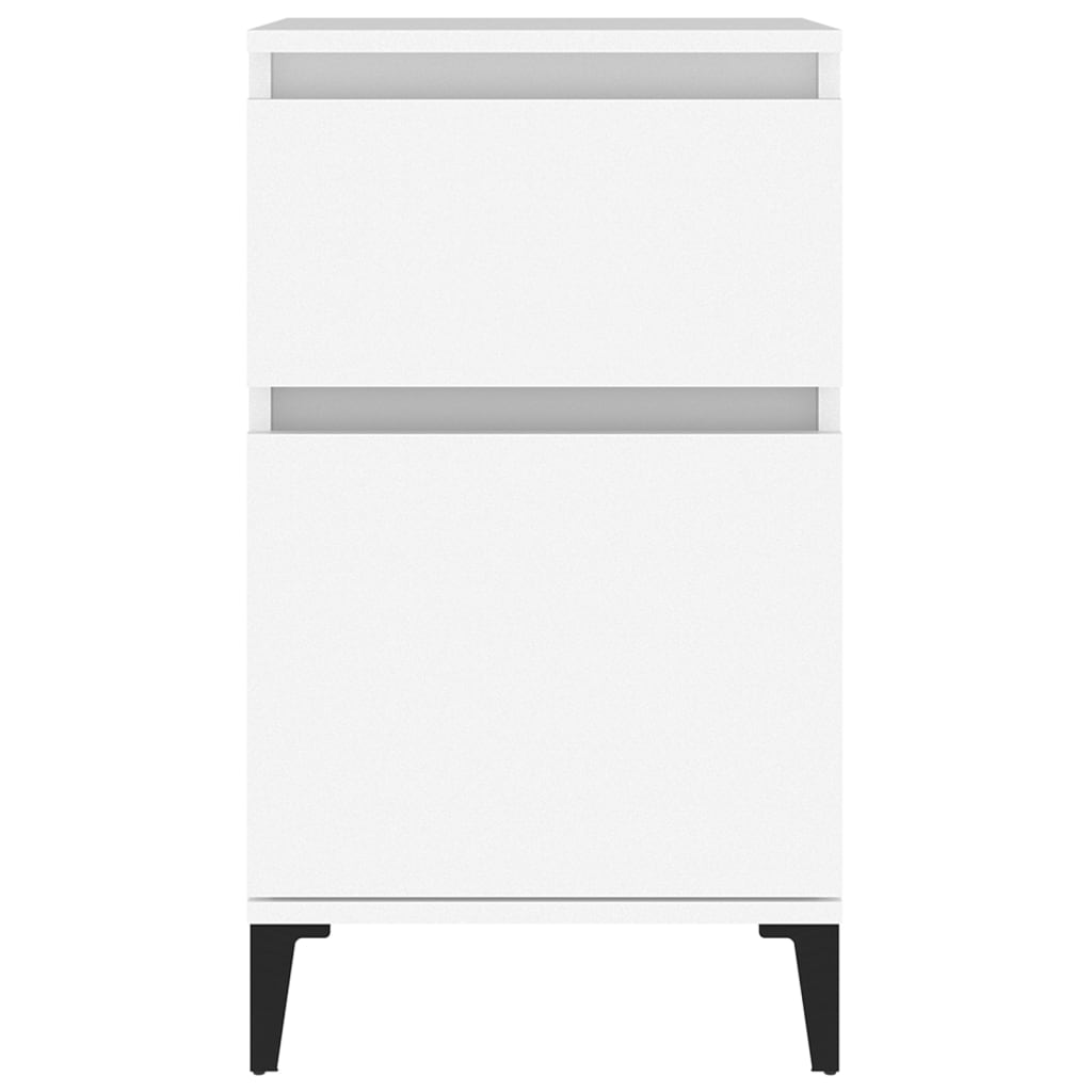 Κομοδίνα 2 τεμ. Λευκά 40 x 35 x 70 εκ. - Pakobazaar