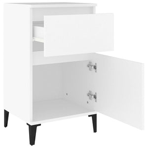 Κομοδίνα 2 τεμ. Λευκά 40 x 35 x 70 εκ. - Pakobazaar