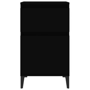 Κομοδίνα 2 τεμ. Μαύρα 40x35x70 εκ.