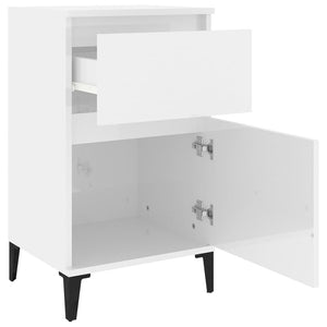 Κομοδίνα 2 τεμ. Γυαλιστερό Λευκό 40x35x70 εκ.