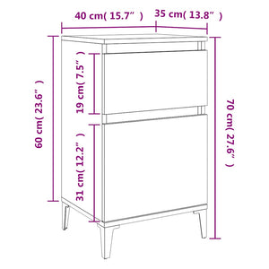 Κομοδίνο Καπνιστή Δρυς 40x35x70 εκ.