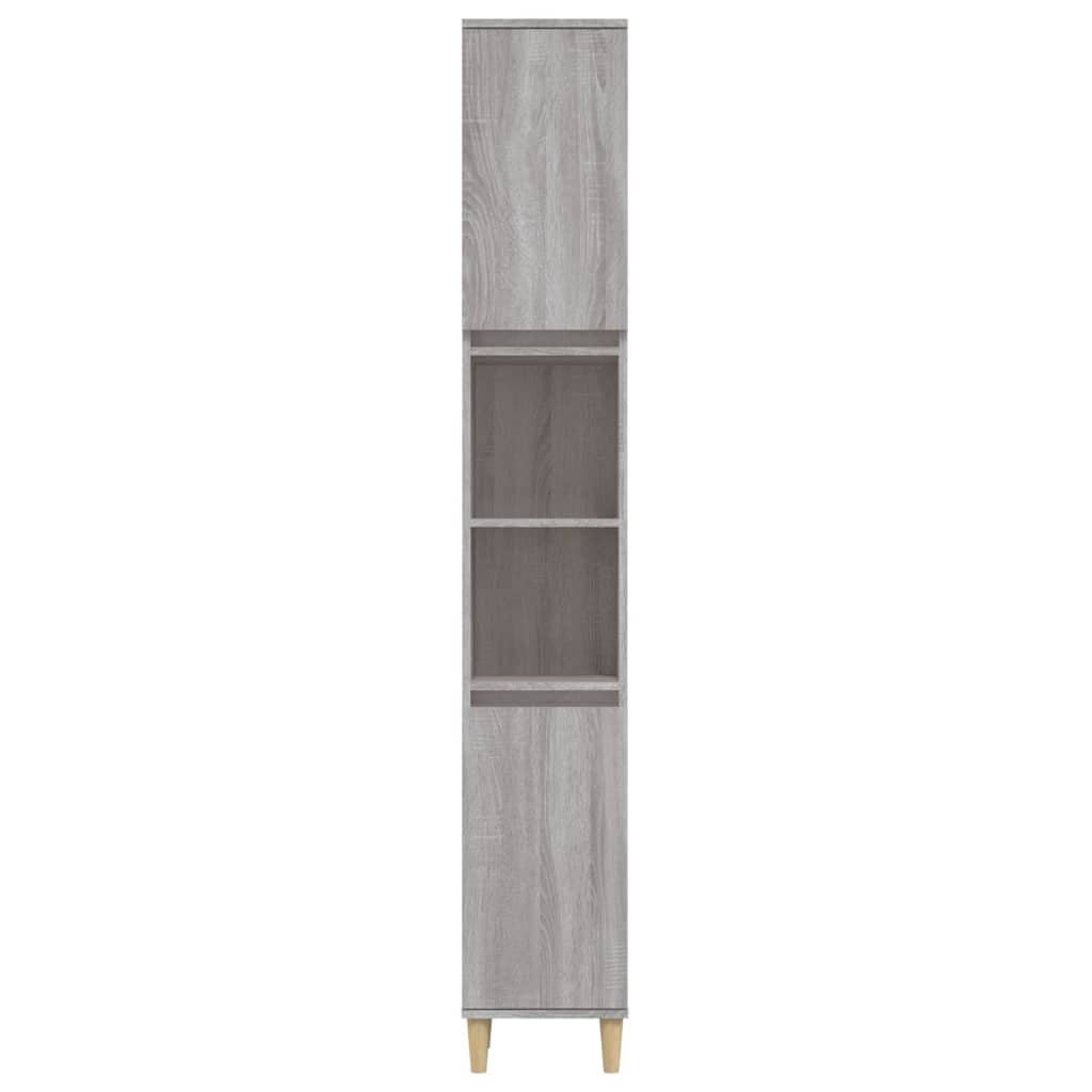 Ντουλάπι Μπάνιου Γκρι Sonoma 30x30x190 εκ. Επεξεργασμένο Ξύλο
