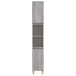 Ντουλάπι Μπάνιου Γκρι Sonoma 30x30x190 εκ. Επεξεργασμένο Ξύλο