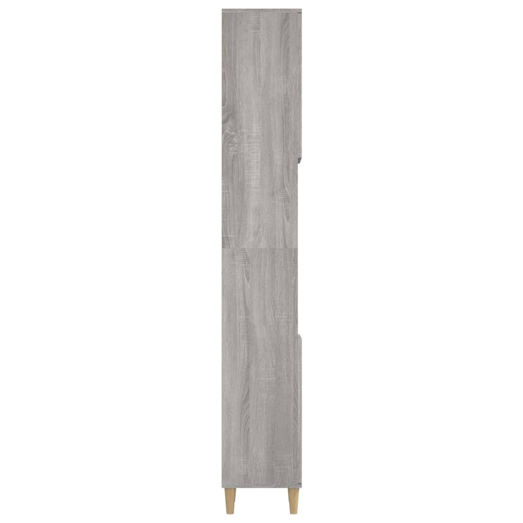 Ντουλάπι Μπάνιου Γκρι Sonoma 30x30x190 εκ. Επεξεργασμένο Ξύλο