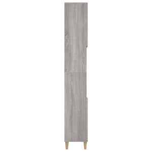 Ντουλάπι Μπάνιου Γκρι Sonoma 30x30x190 εκ. Επεξεργασμένο Ξύλο