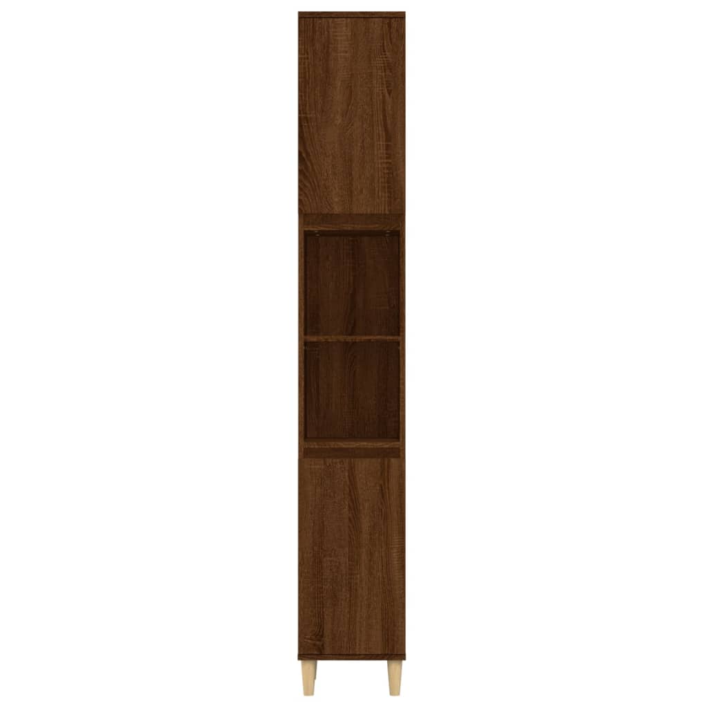 Ντουλάπι Μπάνιου Καφέ Δρυς 30x30x190 εκ. Επεξεργασμένο Ξύλο