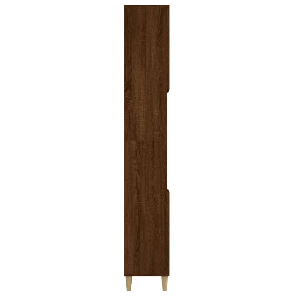 Ντουλάπι Μπάνιου Καφέ Δρυς 30x30x190 εκ. Επεξεργασμένο Ξύλο