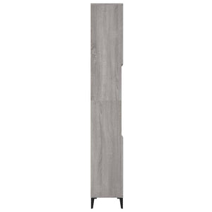 Ντουλάπι Μπάνιου Γκρι Sonoma 30x30x190 εκ. Επεξεργασμένο Ξύλο