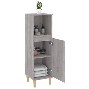 Ντουλάπι Μπάνιου Γκρι Sonoma 30x30x100 εκ. Επεξεργασμένο Ξύλο - Pakobazaar