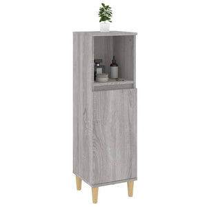 Ντουλάπι Μπάνιου Γκρι Sonoma 30x30x100 εκ. Επεξεργασμένο Ξύλο - Pakobazaar