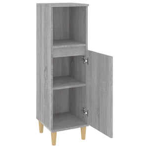 Ντουλάπι Μπάνιου Γκρι Sonoma 30x30x100 εκ. Επεξεργασμένο Ξύλο - Pakobazaar