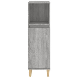 Ντουλάπι Μπάνιου Γκρι Sonoma 30x30x100 εκ. Επεξεργασμένο Ξύλο - Pakobazaar